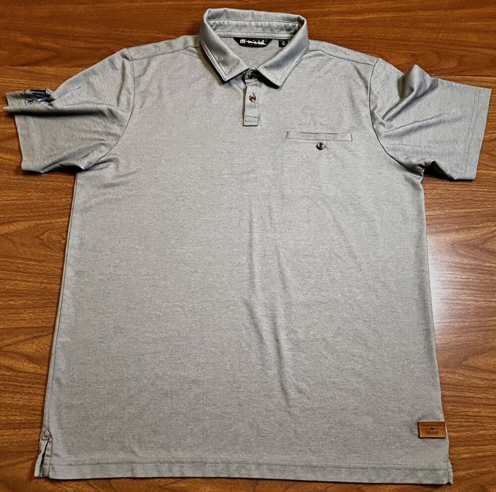 TravisMathew Sunsetters Pocket Polo Men's XL Gray Heather Short Sleeve